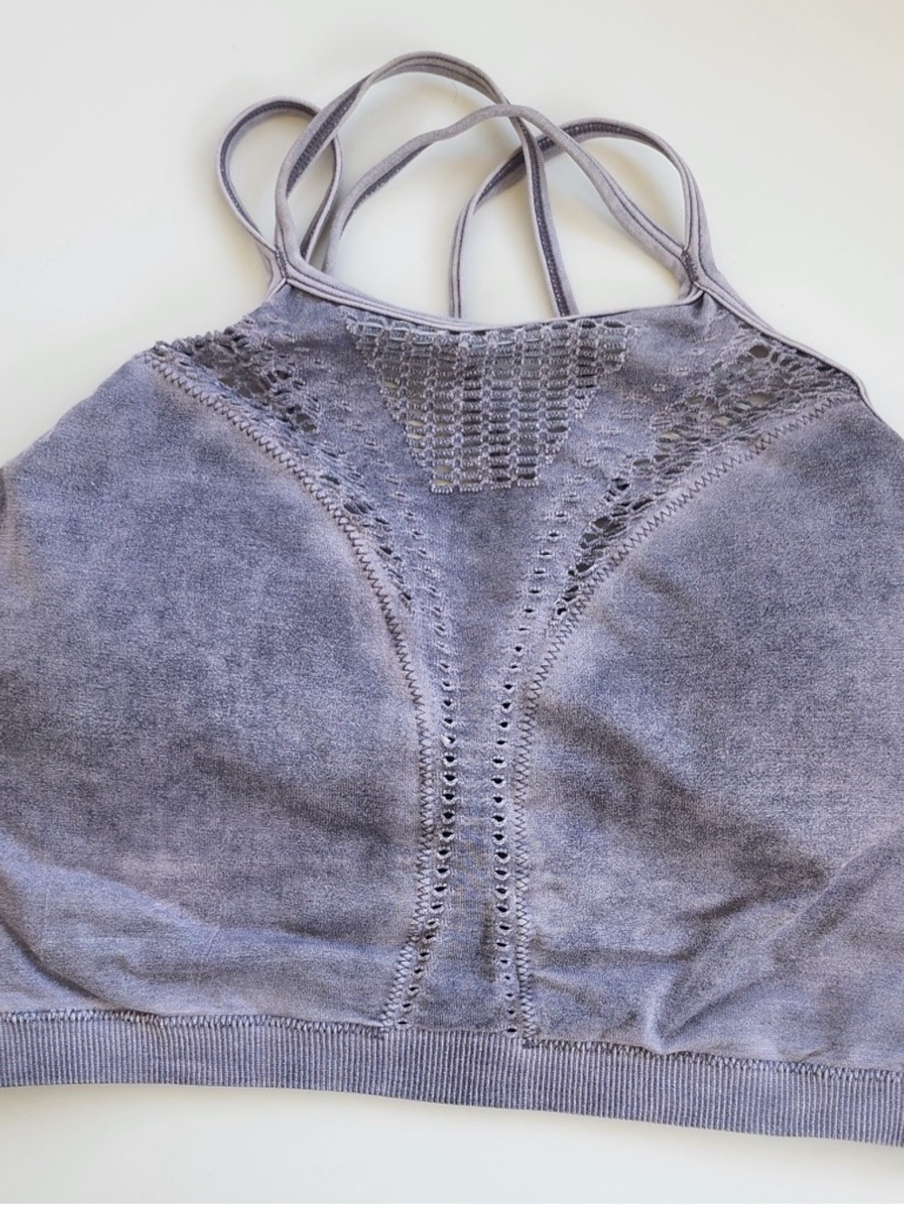 Seamless Crochet-Detail Lavender Bralette